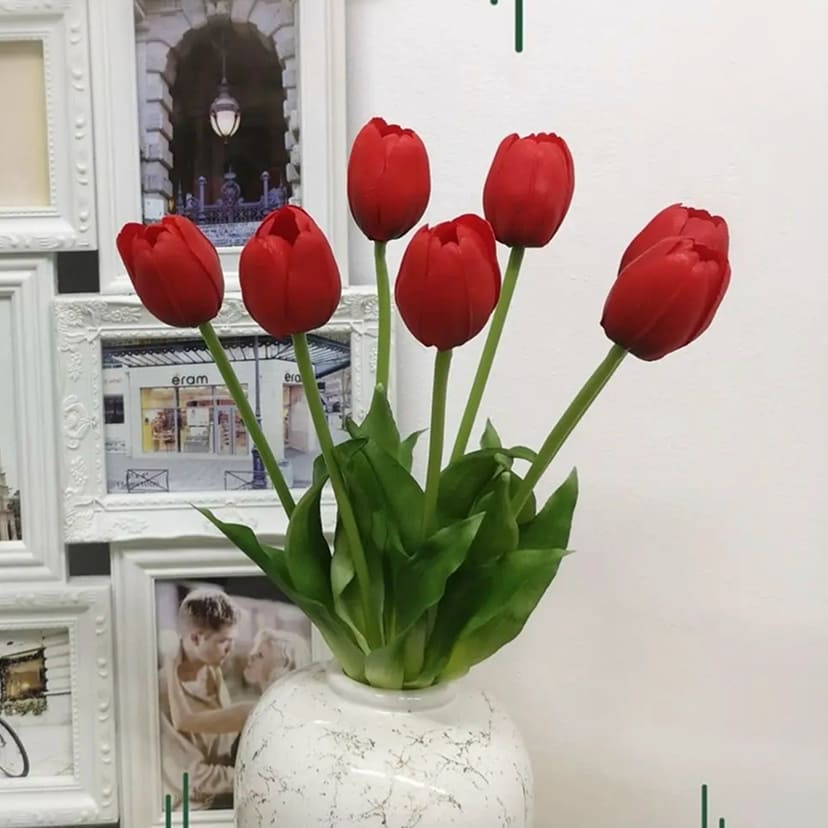 Искусственные цветы в Туле | Цветы искусственные «Тюльпаны», красные, букет