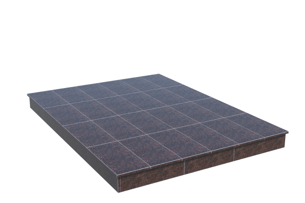 Площадки на могилу в Туле | Площадка с вертикальной (15 см) облицовкой Дымовским гранитом