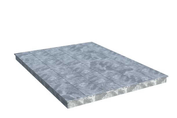 Площадки на могилу в Туле | Площадка с вертикальной (10 см) мраморной облицовкой