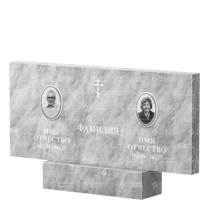 Памятники из мрамора в Туле | Двойной мраморный памятник, прямой