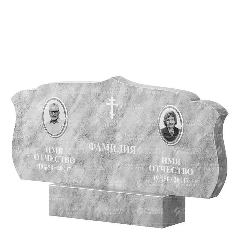 Памятники из мрамора в Туле | Двойной мраморный памятник ФМ-130