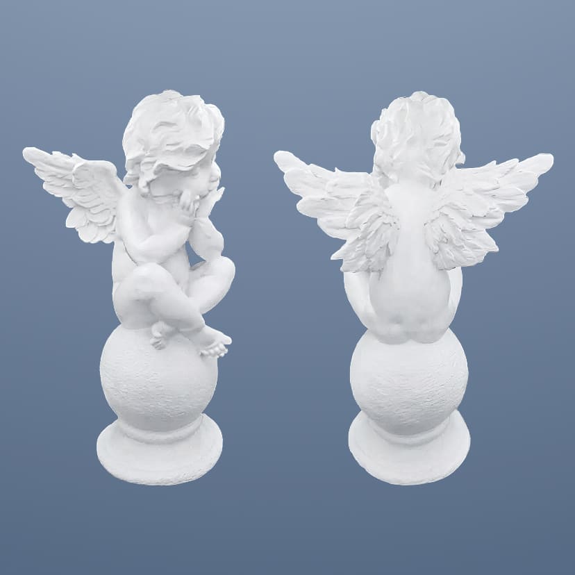 Скульптуры из искусственного мрамора в Туле | Скульптура ангел на шаре №1