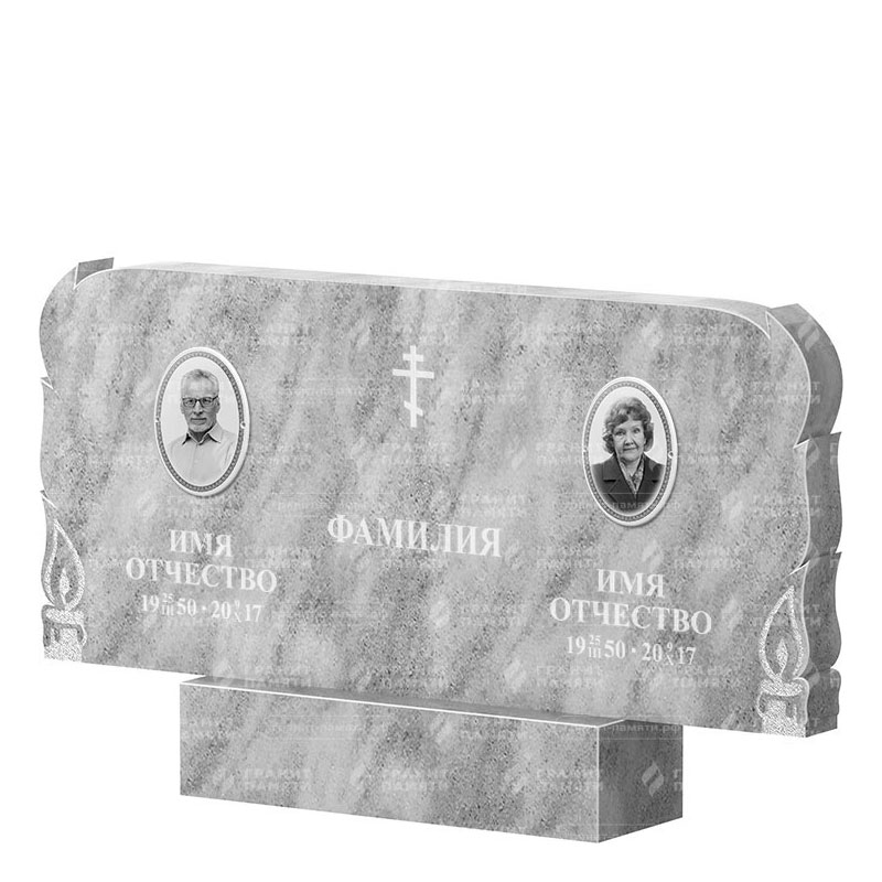Памятники из мрамора в Туле | Двойной мраморный памятник ФМ-133