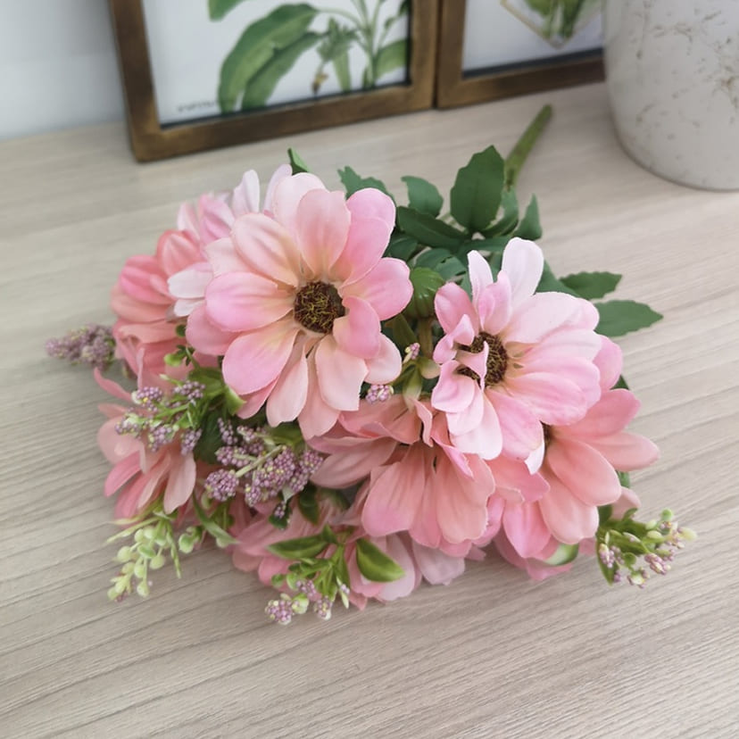 Искусственные цветы в Туле | Цветы искусственные «Ромашки с бутонами», розовые, букет