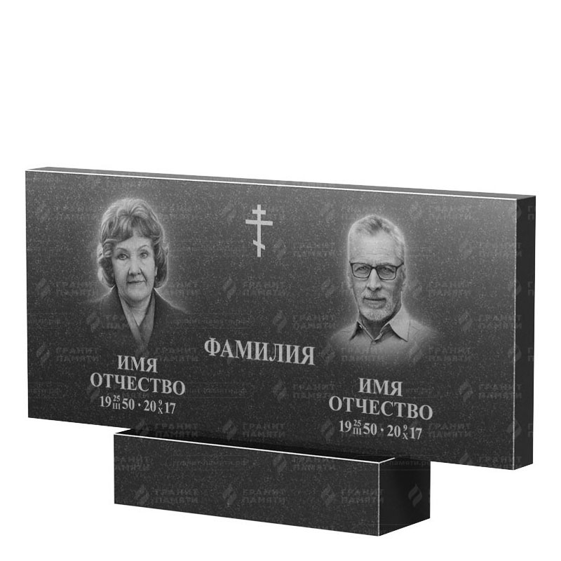 Памятники из гранита двойные в Туле | Двойной гранитный памятник, прямой