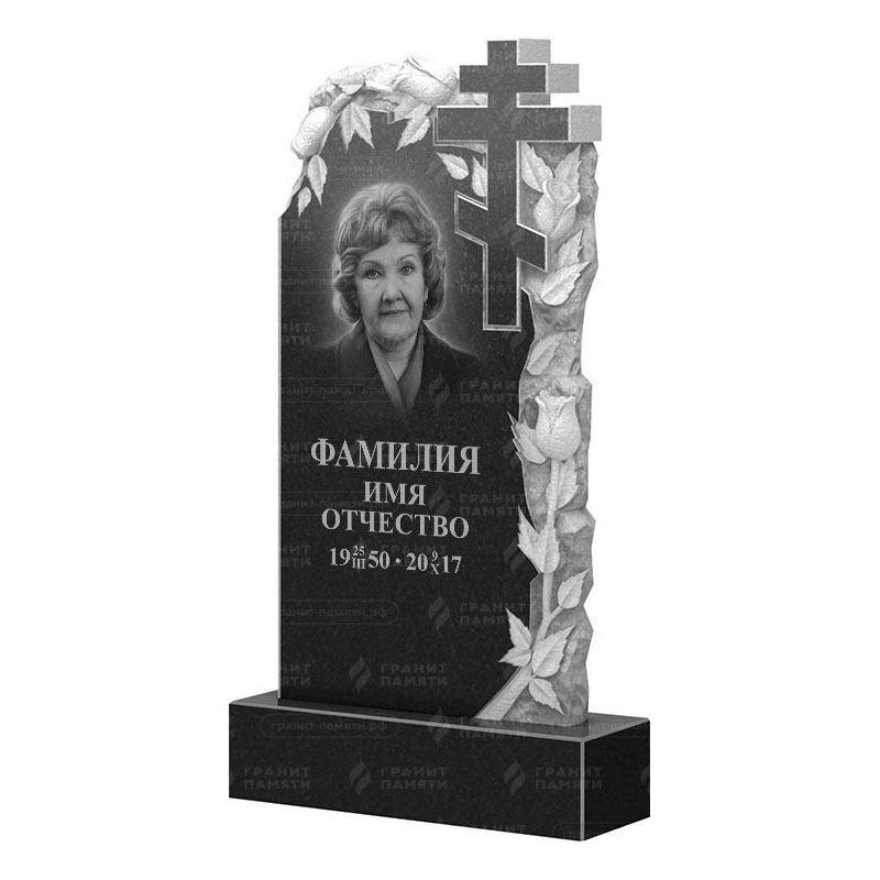Памятники из гранита с цветами в Туле | Гранитный памятник ФГ-088
