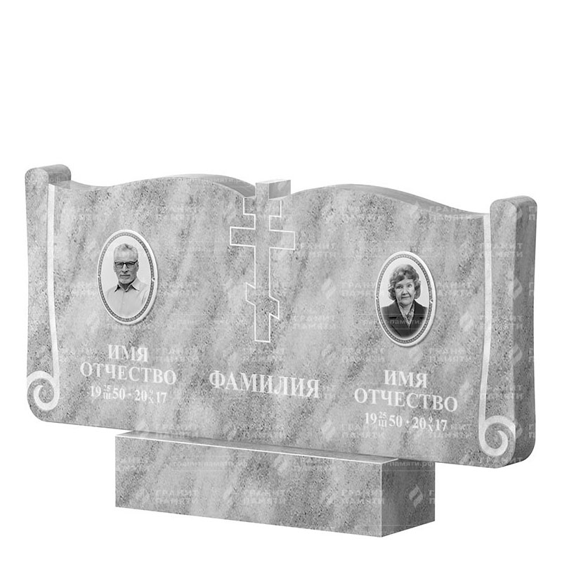 Памятники из мрамора в Туле | Двойной мраморный памятник ФМ-263