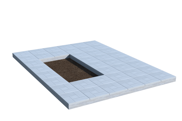 Площадки на могилу в Туле | Площадка с тротуарной плиткой (под цветник)