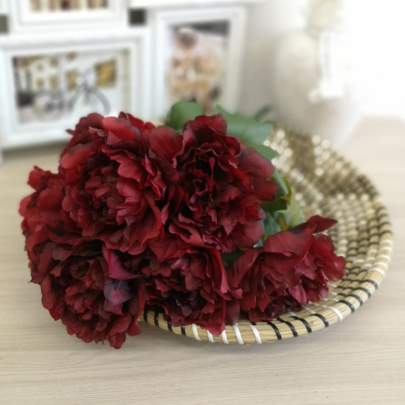 Искусственные цветы в Туле | Цветы искусственные «Пионы», бордовые, букет