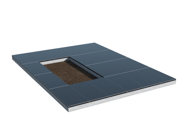 Площадки на могилу в Туле | Площадка с облицовкой гранитом Габбро (под цветник)