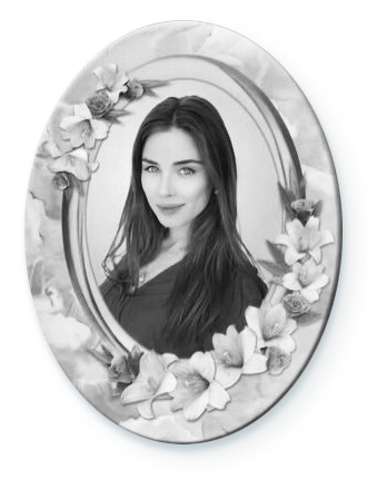 Фотокерамика | Портрет/надписи на керамике Овал ч/б