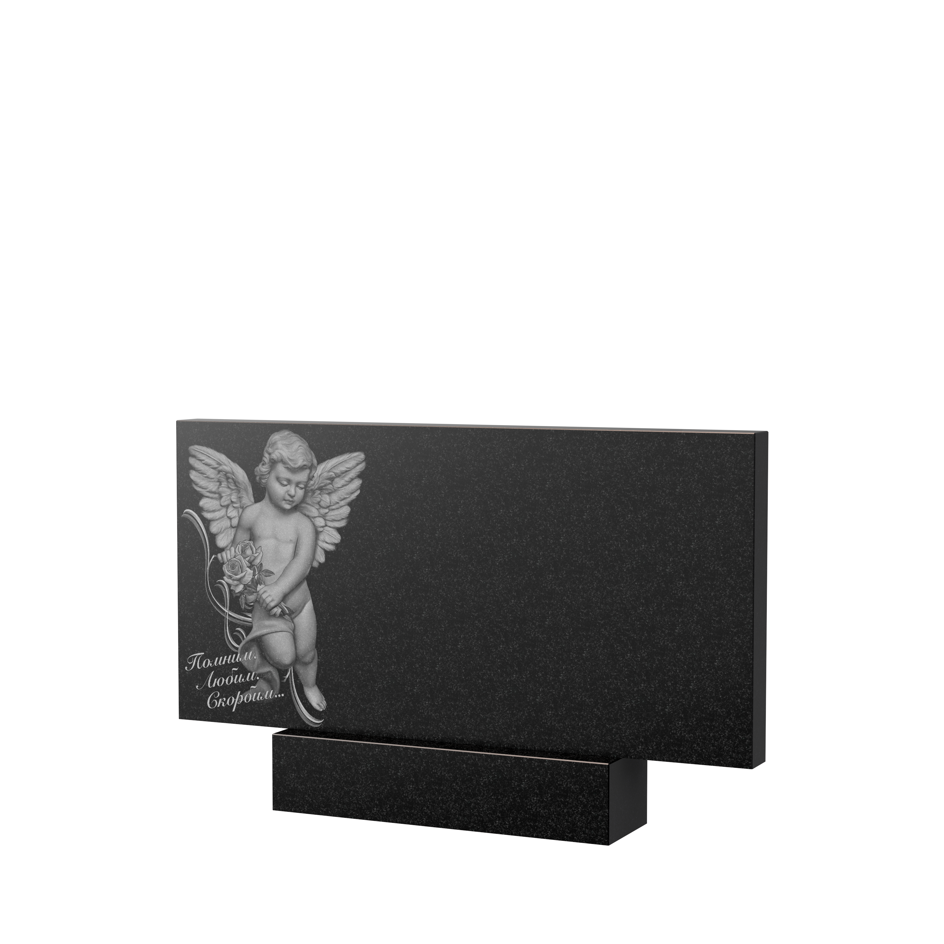 Гравировка на памятник в Туле | Художественное оформление на гранитную стелу, рисунок ГХО-008