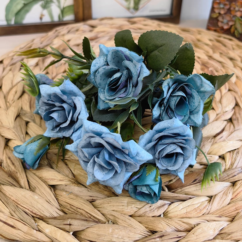 Искусственные цветы в Туле | Цветы искусственные «Розы», синие, букет