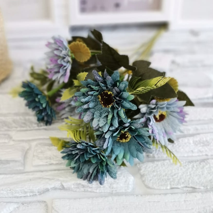 Искусственные цветы в Туле | Цветы искусственные «Ромашки», фиолетово-голубые, букет