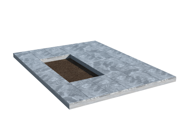 Площадки на могилу в Туле | Площадка с мраморной облицовкой (под цветник)