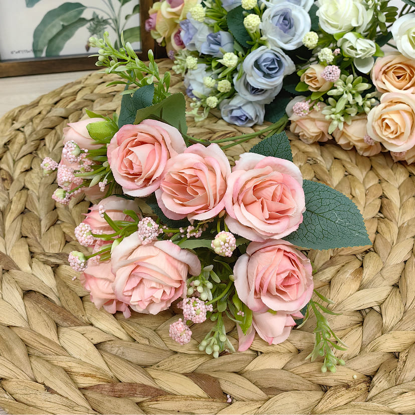 Искусственные цветы в Туле | Цветы искусственные «Розы», нежно-розовые, букет