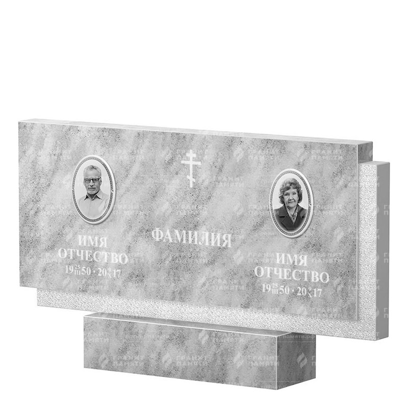 Памятники из мрамора в Туле | Двойной мраморный памятник ФМ-132