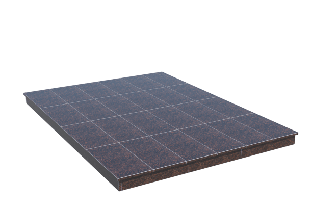 Площадки на могилу в Туле | Площадка с вертикальной (10 см) облицовкой Дымовским гранитом